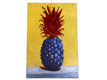Signed Oil/Canvas: Purple Pineapple