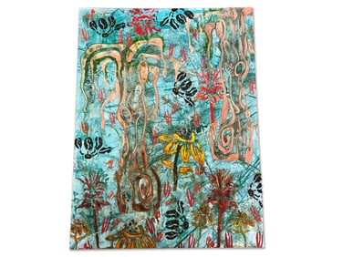 Kesh Logan. Mixed Media/Panel: Floral Abstract