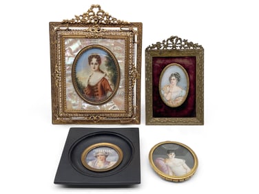 Four 19th C. Miniature Portraits