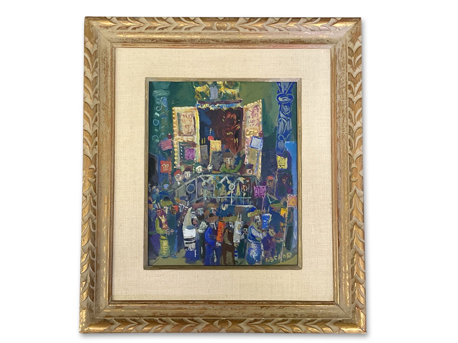 Ilya Schor. Gouache: Temple Scene (1 of 5)