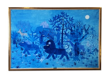 Henri Hecht Maik. Oil/Canvas: African Night