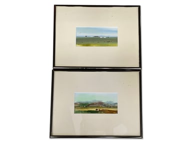 Two Mongolian Watercolors/Paper: Landscapes