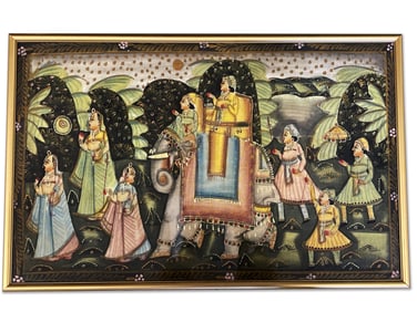 Indian School Pith/Linen Painting