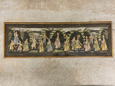 Indian School Pith Painting on Silk: Ceremony