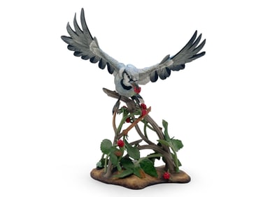 Boehm Blue Jay and Raspberry Figurine