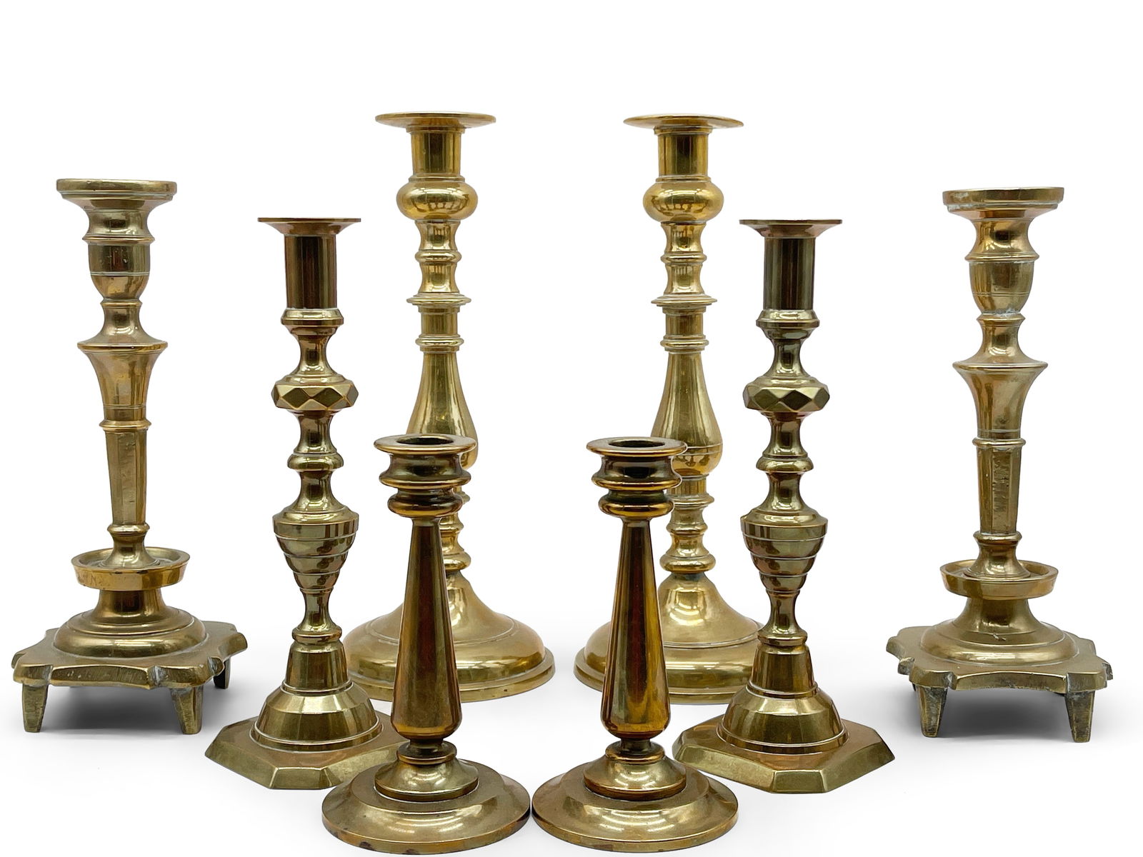 Eight Fine Brass Candlesticks (1 of 9)
