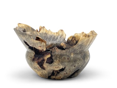 Signed Buckeye Burl Wood Bowl