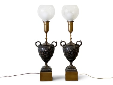 Pair of English Classical Figural Table Lamps