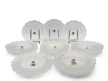 18 Lalique Crystal Honfleur Salad Plates