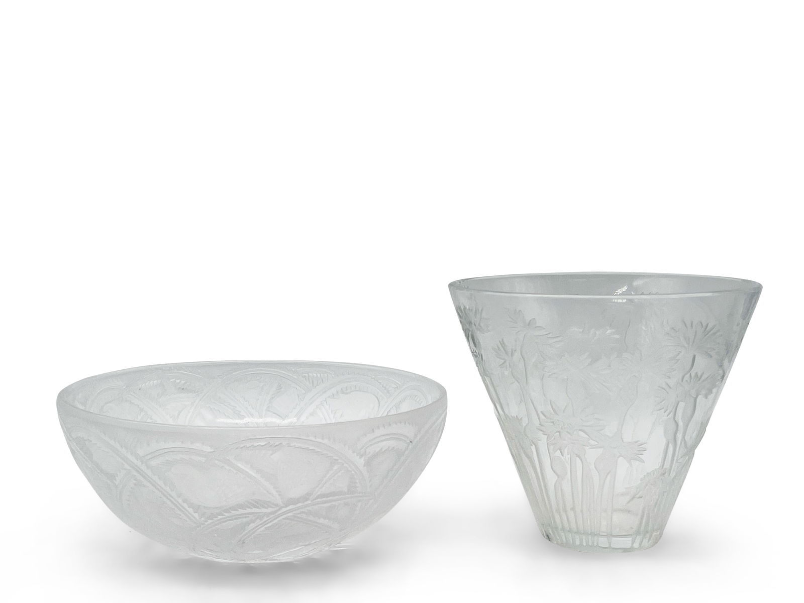 Lalique Pinsons Bowl and Bluets Vase (1 of 8)