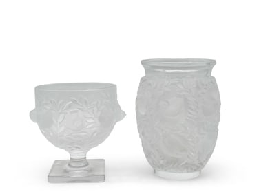 Lalique Elizabeth Goblet and Vase
