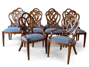Ten Hepplewhite-style Mahogany Dining Chairs