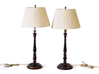 Pair of Decorator Candlestick Table Lamps