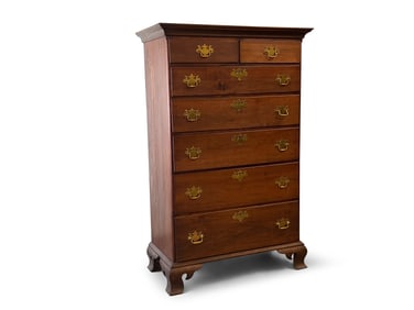 Pennsylvania Chippendale Walnut Tall Chest
