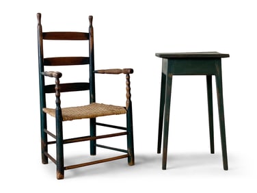 New England Ladderback Chair and Stand