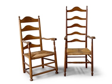 Two Delaware Valley Ladderback Chairs