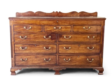 English Mahogany Flip-Top Sideboard Chest