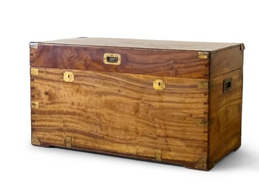 Brass Bound Camphor Campaign Trunk