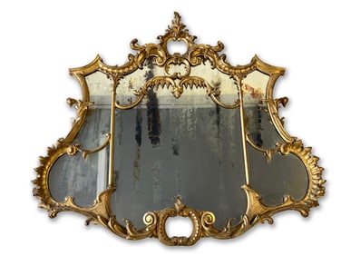 Chinese Chippendale-style Giltwood Wall Mirror