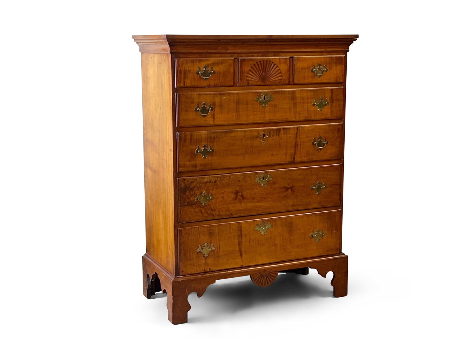 New England Maple Chippendale Semi-Tall Chest (1 of 12)