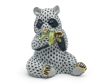 Herend Fishnet Panda Figurine