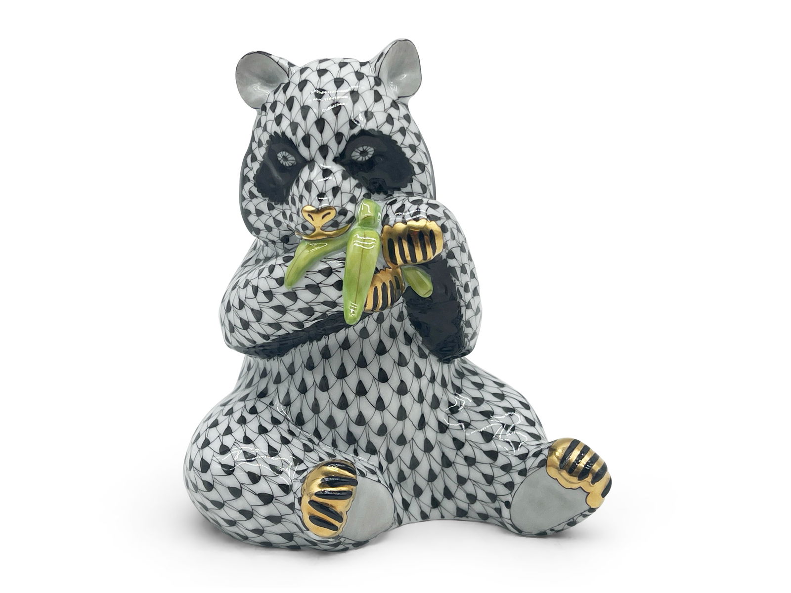 Herend Fishnet Panda Figurine (1 of 4)