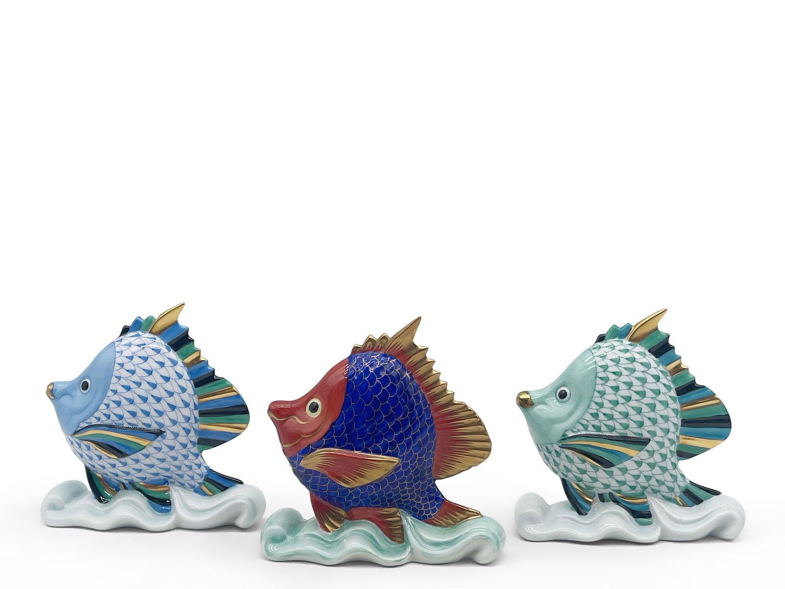 Three Herend Fishnet Fish (1 of 8)