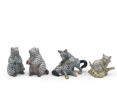 Four Herend Fishnet Animals