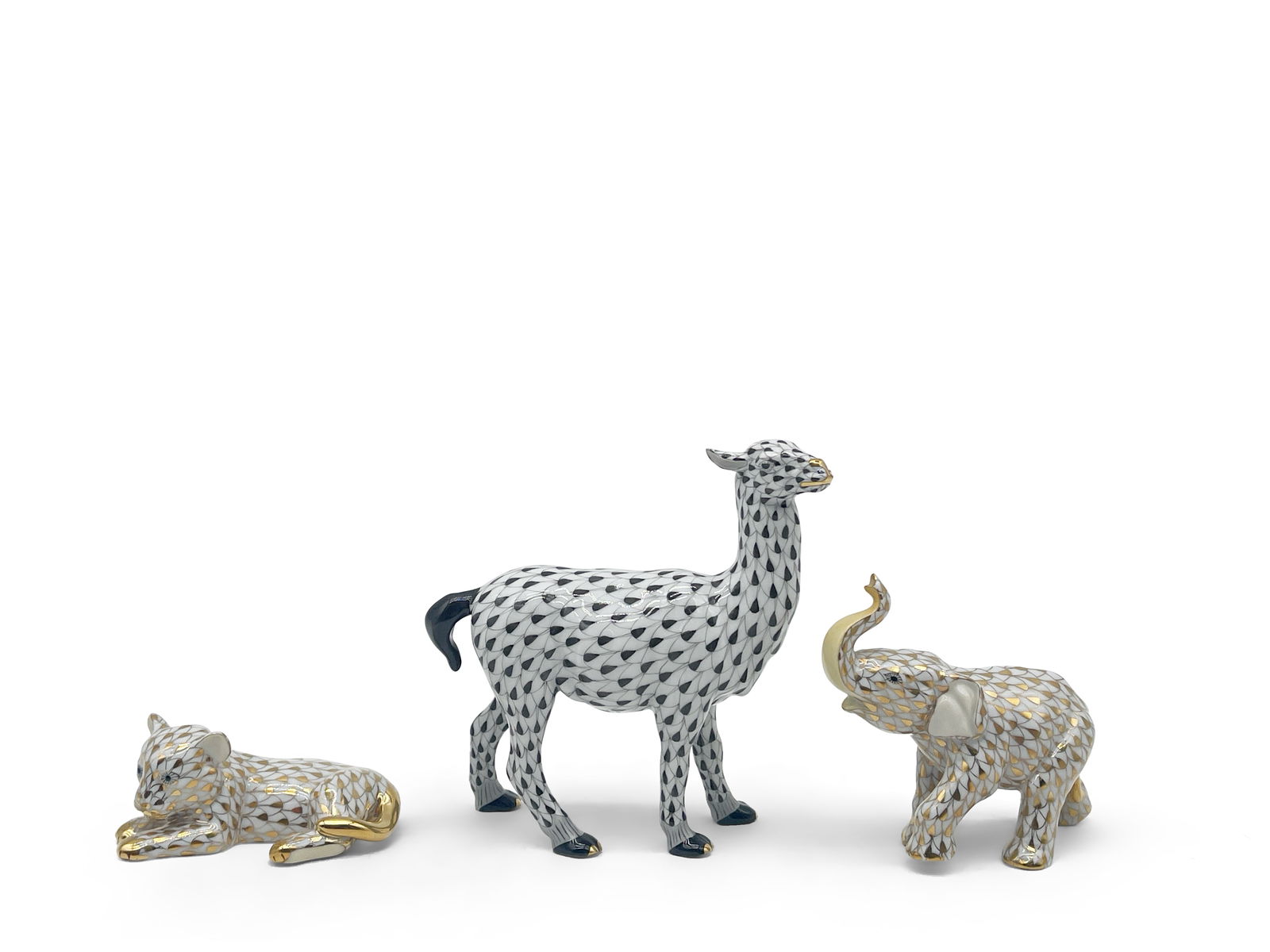 Three Herend Fishnet Animals (1 of 4)