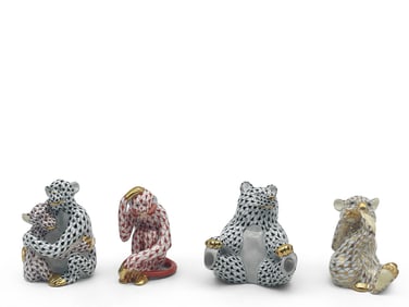 Four Herend Fishnet Animals