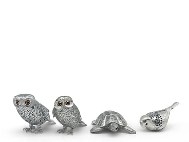 Four Christofle France Silverplate Figures