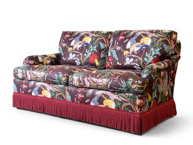 Baker Chinoiserie Upholstered Loveseat