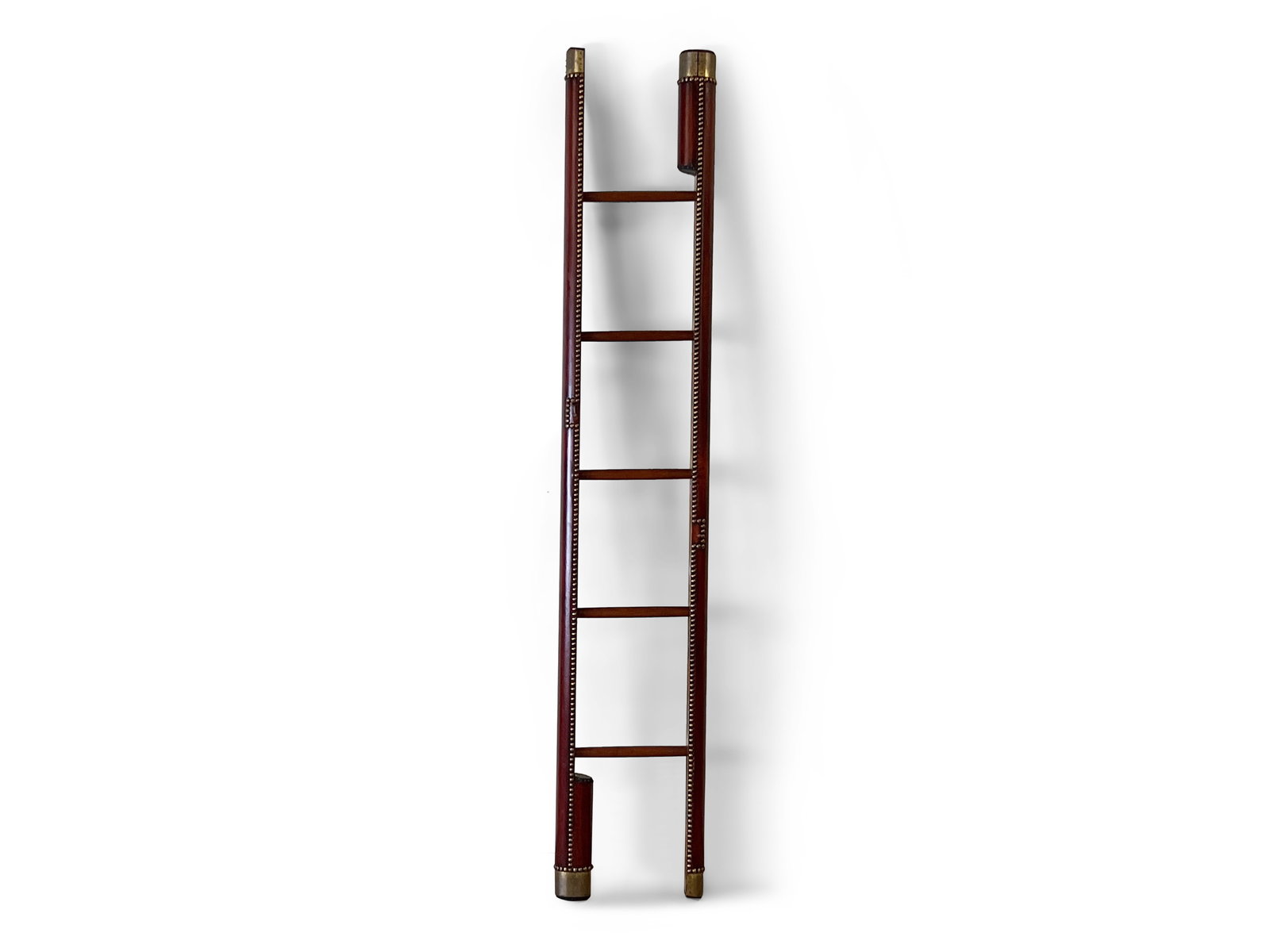 English Tacked Leather Folding Library Ladder (1 of 5)