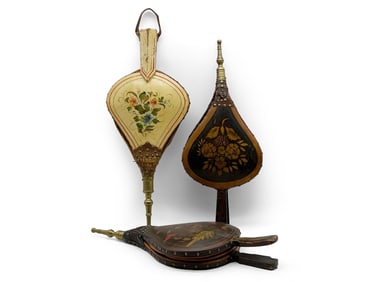 Three Painted Fireplace Bellows