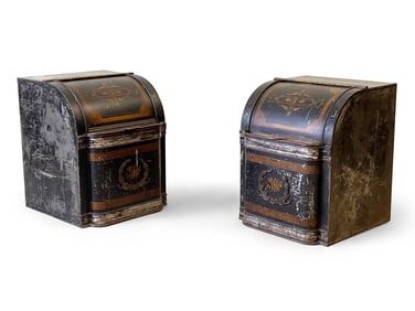 Pair of Victorian Toleware Coffee Bins