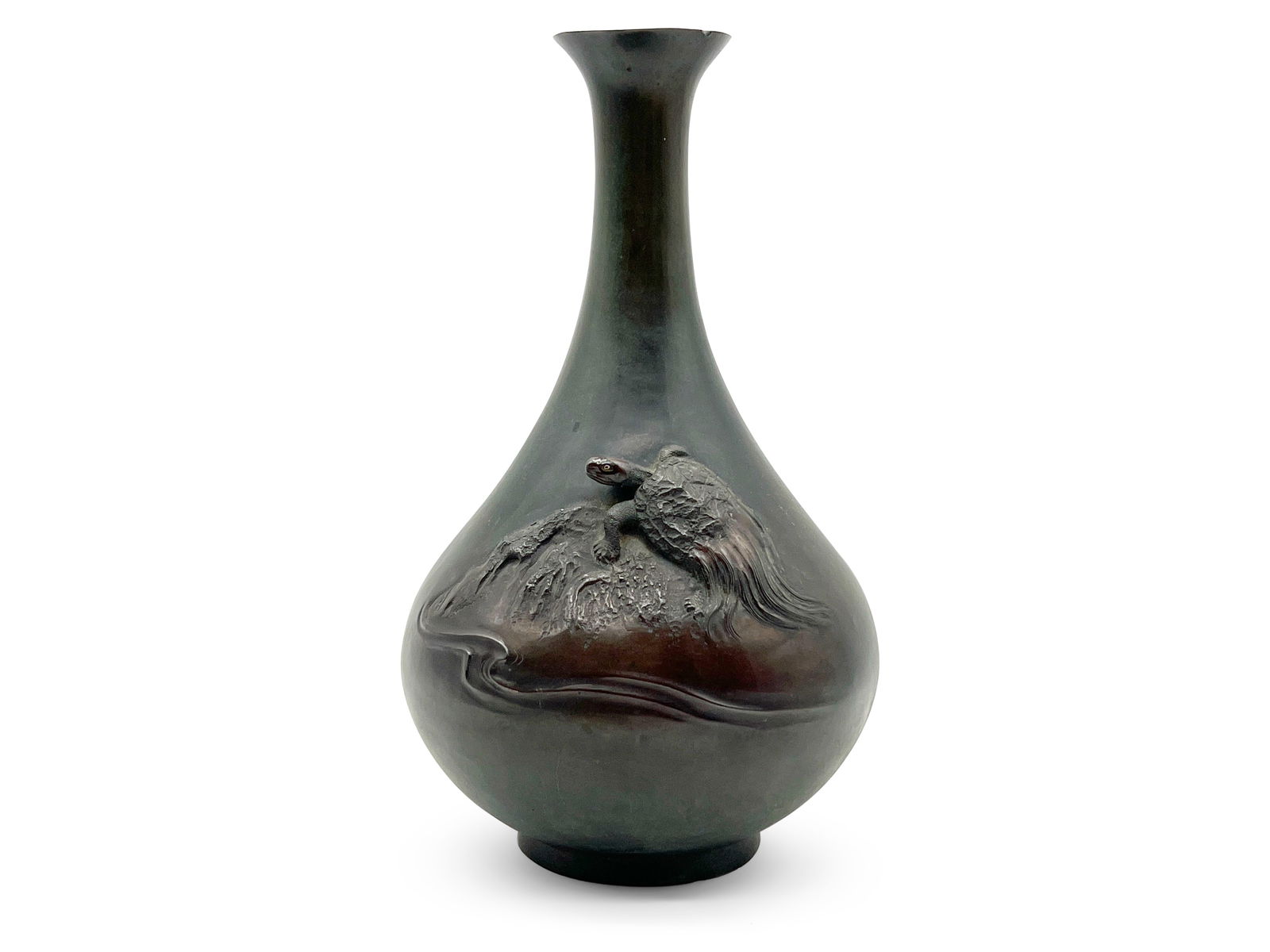 Japanese Bronze Vase with Turtle (1 of 5)