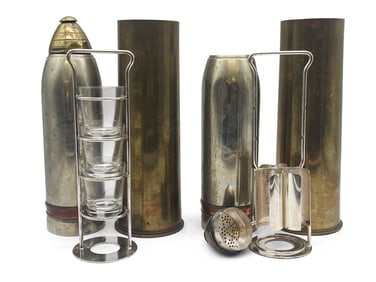 Two Gorham Artillery Shell Cocktail Shakers