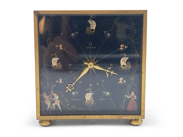 Omega Neptune Brass Table Clock