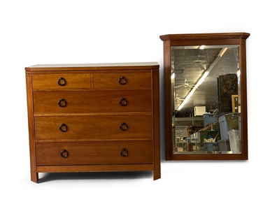 Stickley Cherry Chest and Mirror