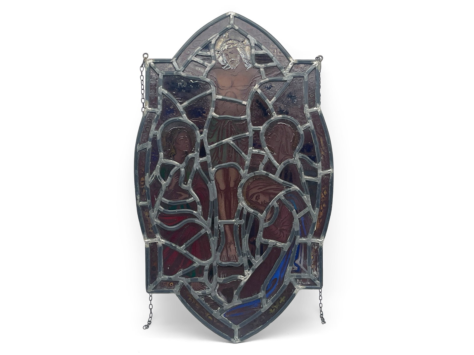 Stained and Leaded Glass Religious Window Panel (1 of 7)