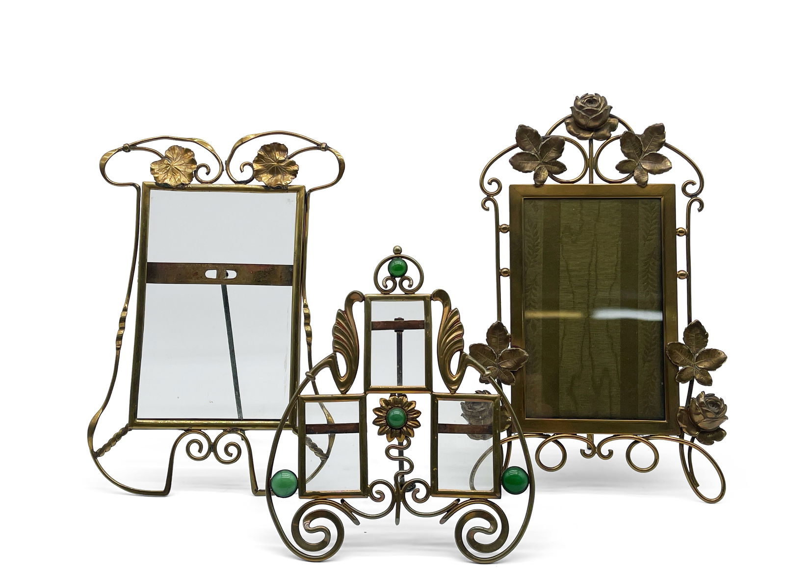 Three Art Nouveau Brass Picture Frames (1 of 5)