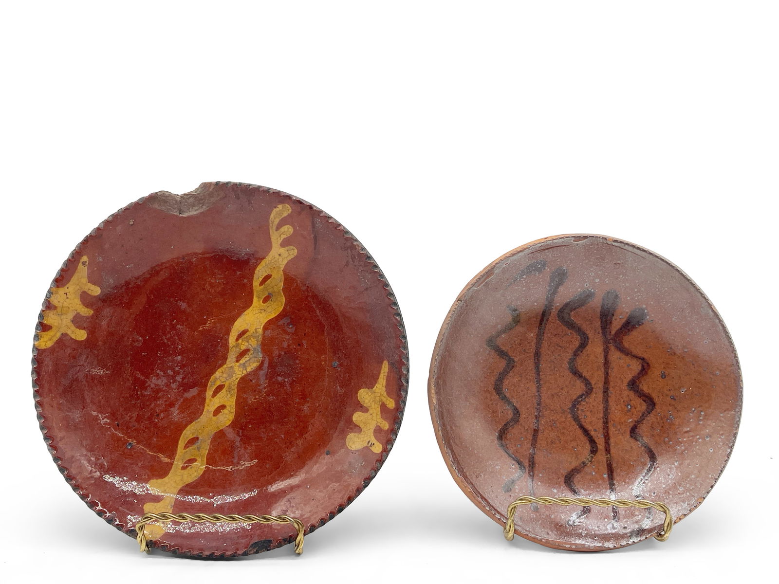 Two Pennsylvania Slip-Decorated Redware Plates (1 of 6)