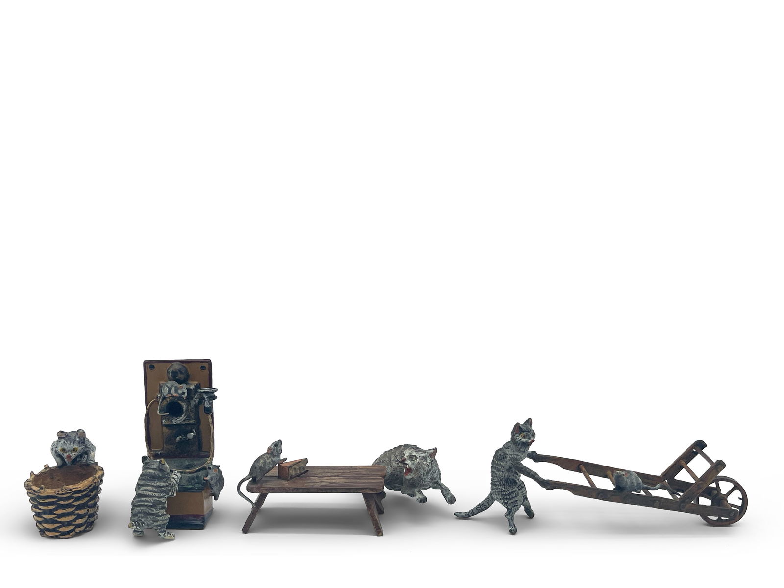 Four Austrian Bronzes: Mischievous Cats (1 of 9)
