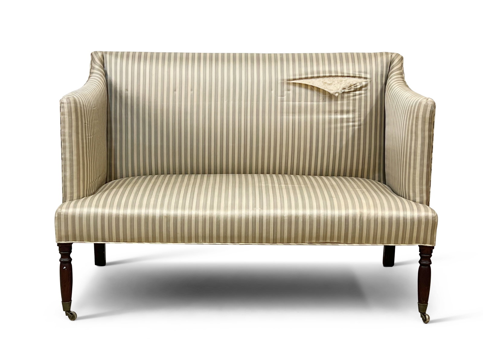 Sheraton Mahogany Upholstered Settee (1 of 5)