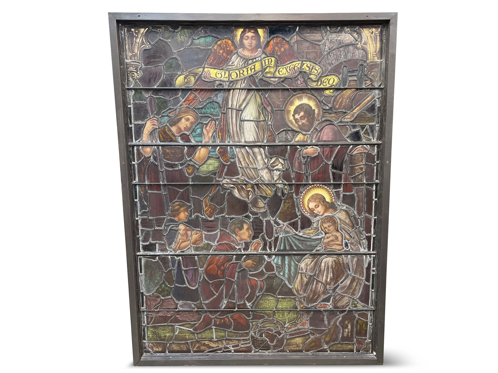 Large Stained and Leaded Glass Church Window (1 of 8)