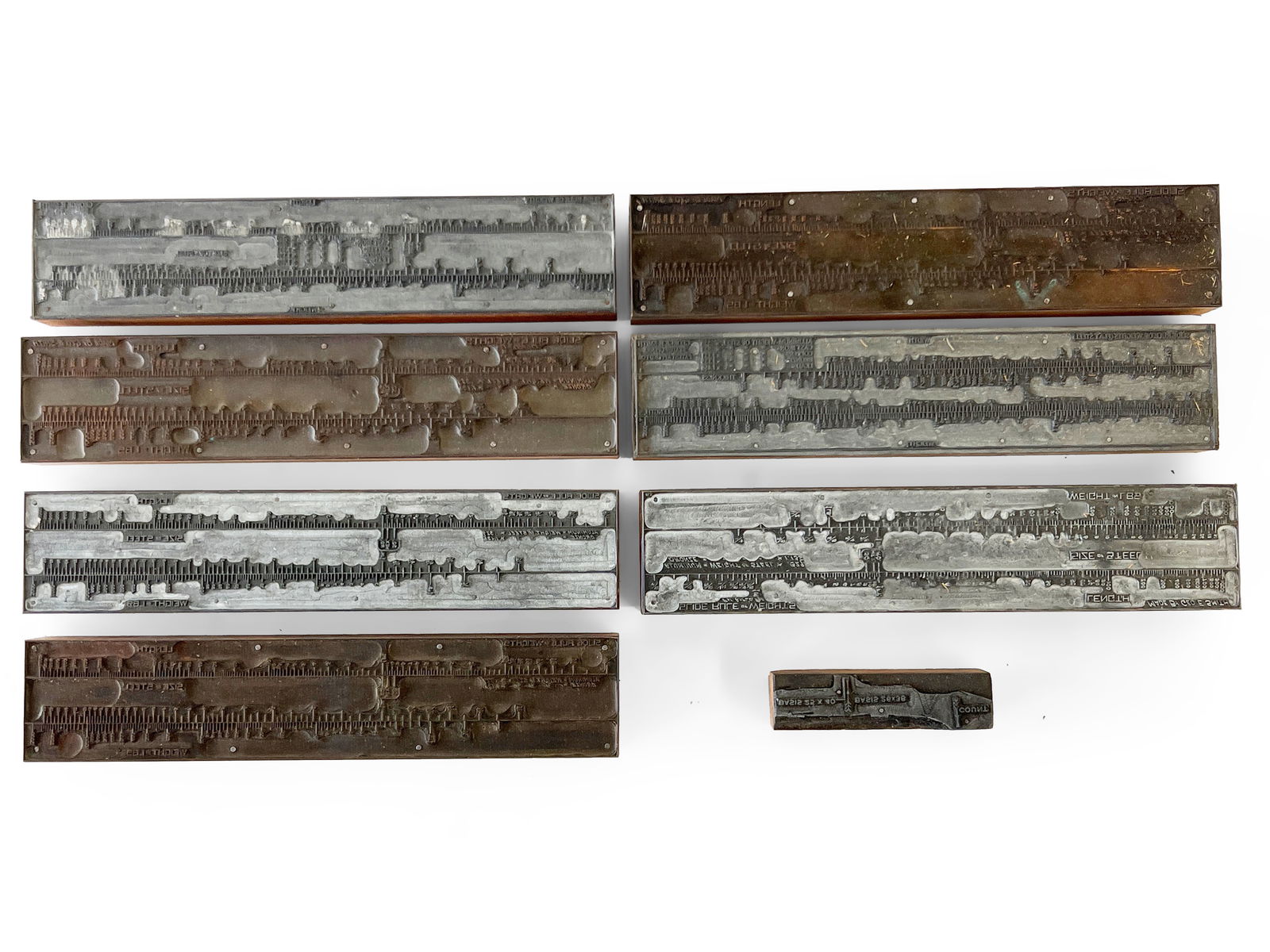 Eight Slide Rule Printing Blocks (1 of 6)