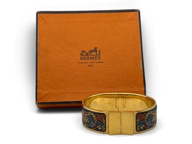 Hermès Loquet Enamel Cuff Bracelet