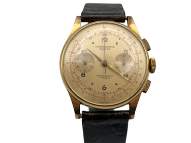 Chronograph Suisse 18K Gold Chronograph Watch