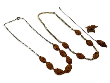 Japanese Peach Pit Necklace Grouping