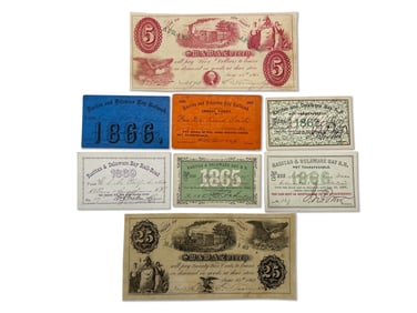 19th C. Railroad Passes and State Currency